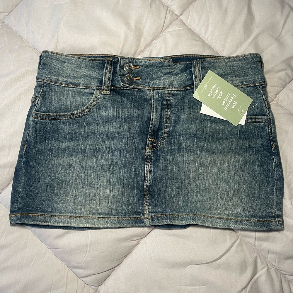 NWT H&M washed denim y2k micro mini skirt